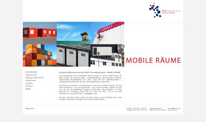 Webseite Mobile Räume - Raumeinheiten Weil am Rhein